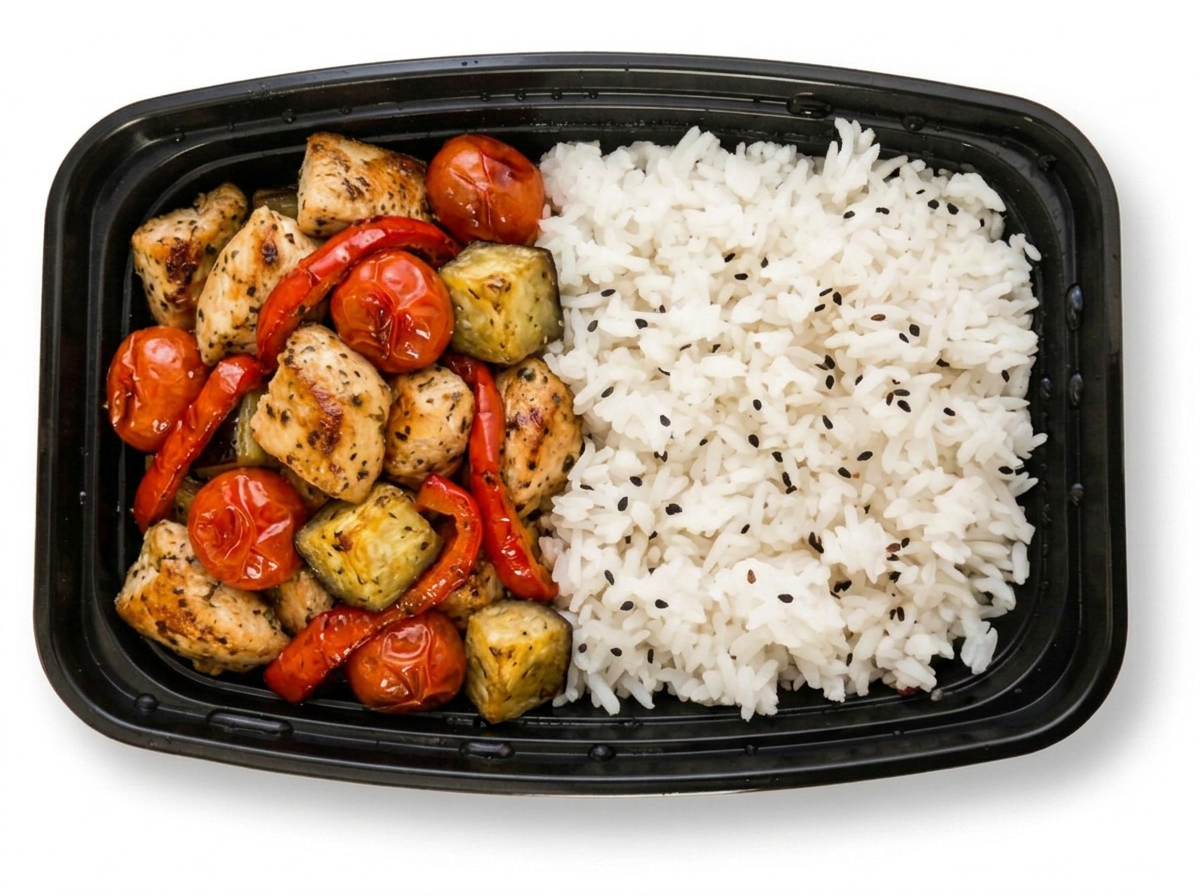 Pollo Mediterráneo — almuerzo saludable listo